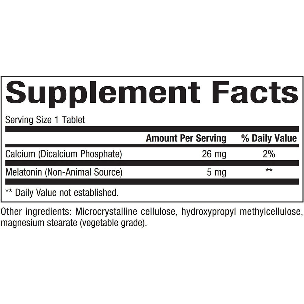 Bioclinic Naturals Melatonin Time Release 5mg supplement facts