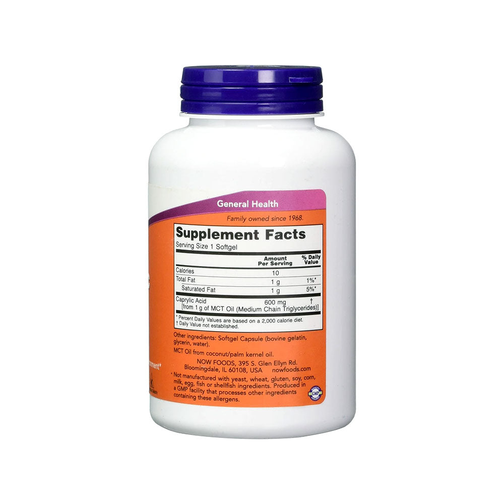 NOW Caprylic Acid supplement facts
