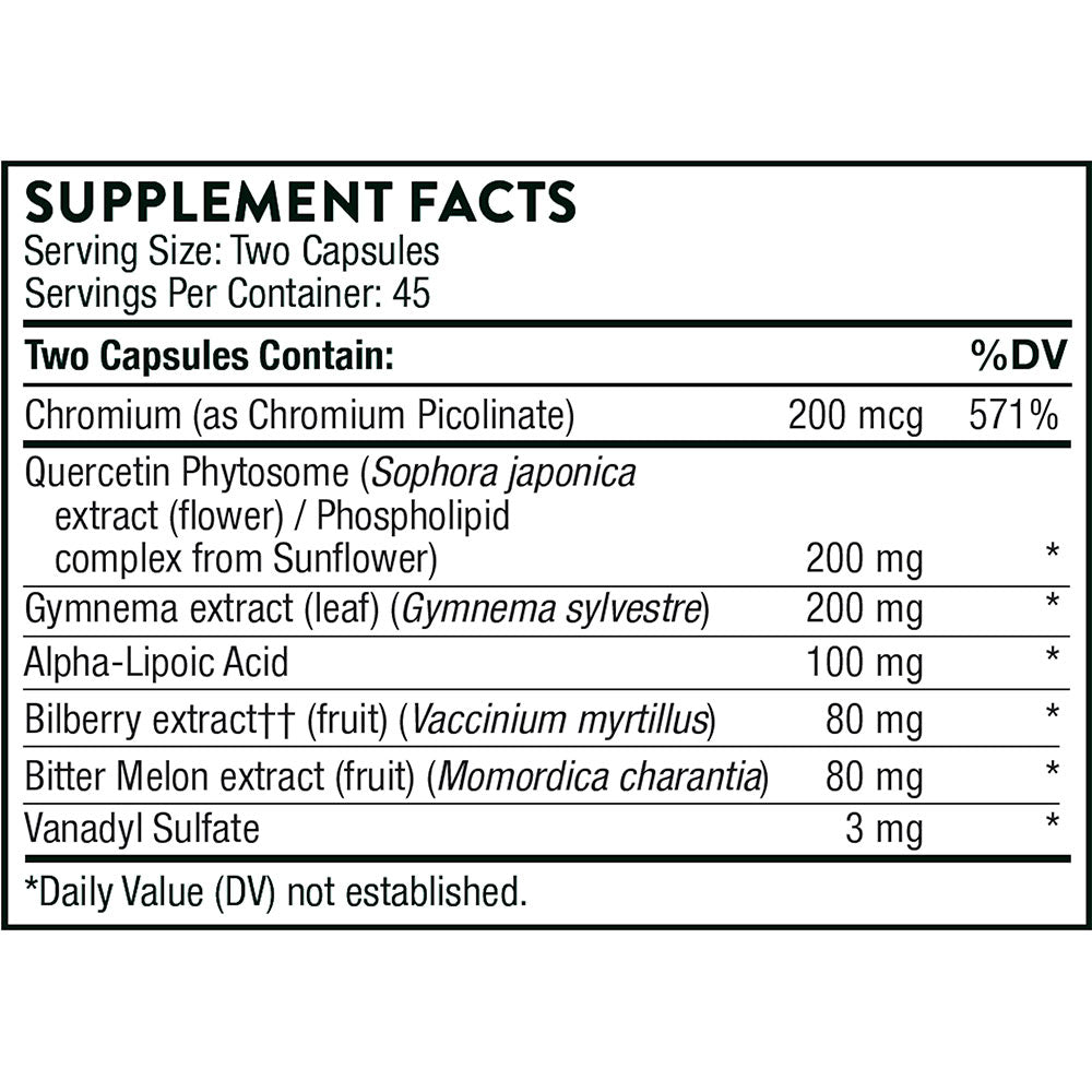 Thorne Diabenil supplement facts