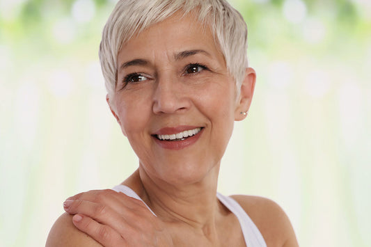 Mature woman with heatlhy skin