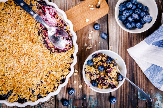 Healthy mixed berry crisp