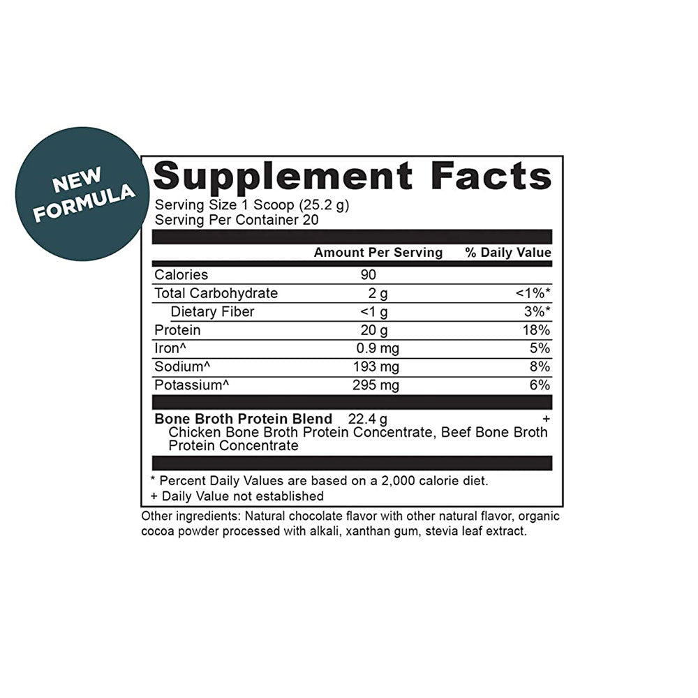 Ancient Nutrition Bone Broth Protein (Chocolate) supplement facts