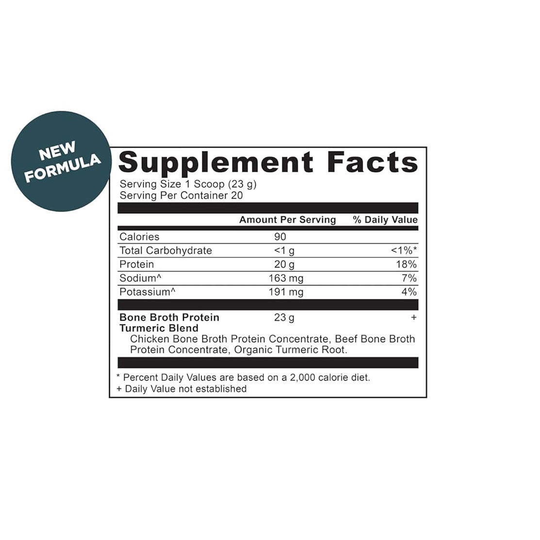 Ancient Nutrition Bone Broth Protein (Turmeric) supplement facts