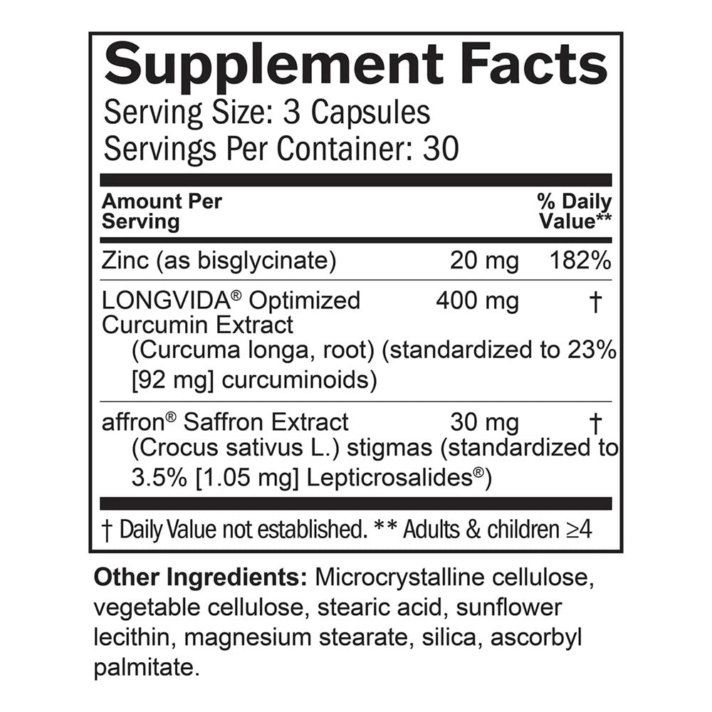BrainMD Happy Saffron Plus supplement facts
