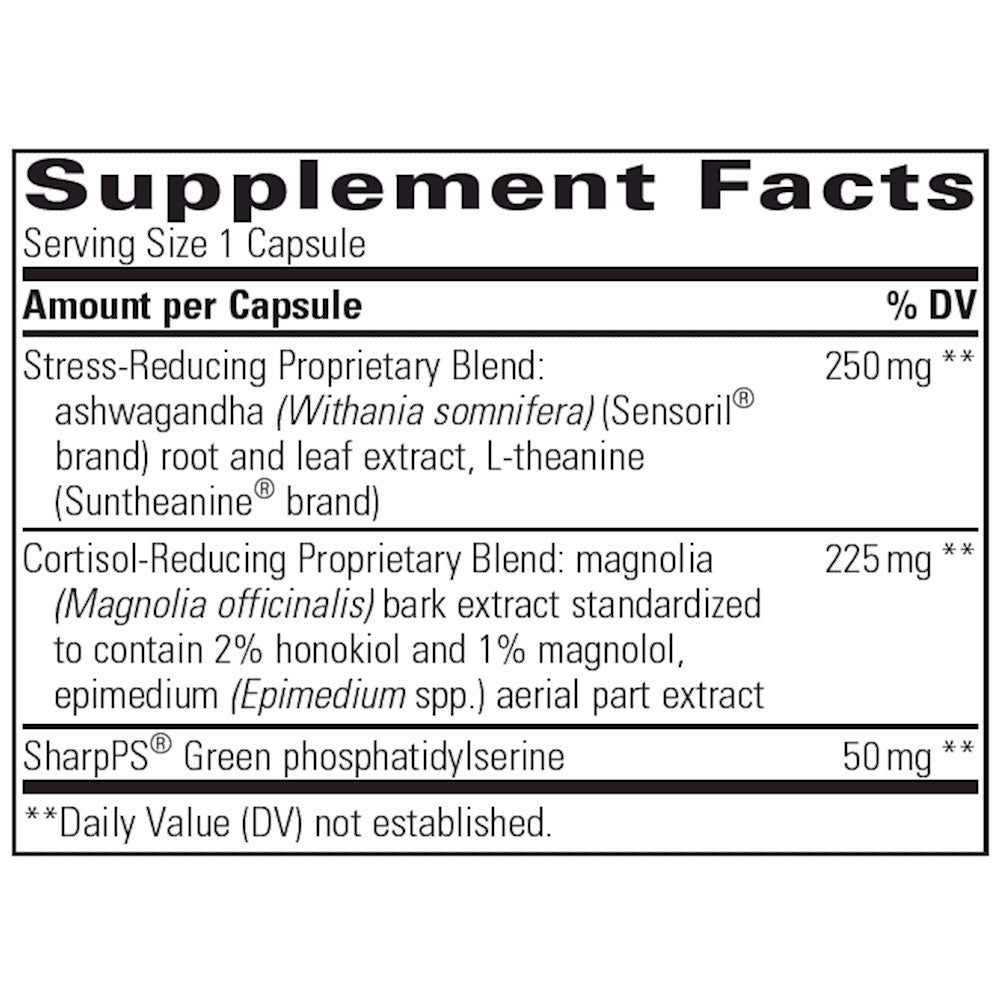 Integrative Therapeutics Cortisol Manager Allergen Free supplement facts