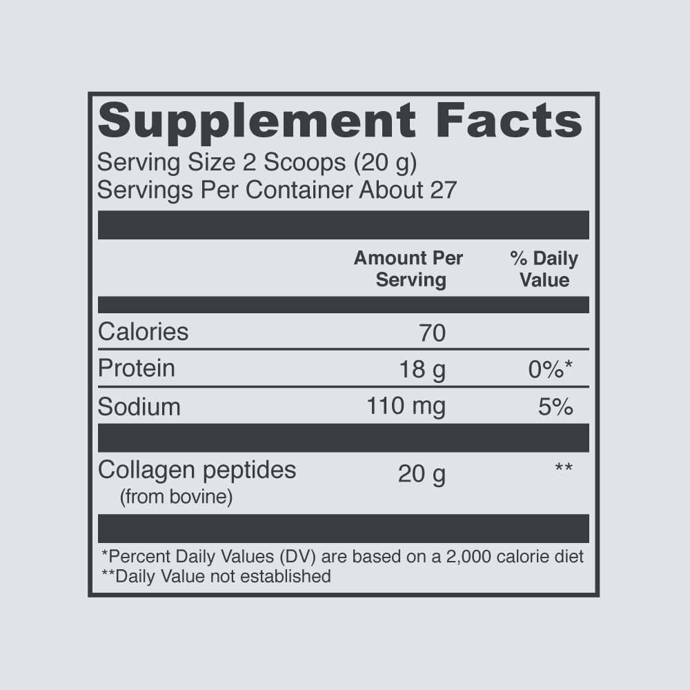 Vital Proteins Collagen Peptides unflavored powder supplement facts
